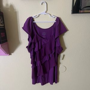 Purple Ruffle Top